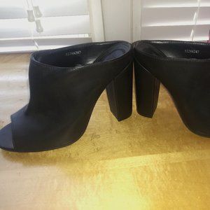 Black open toe mules from Forever 21